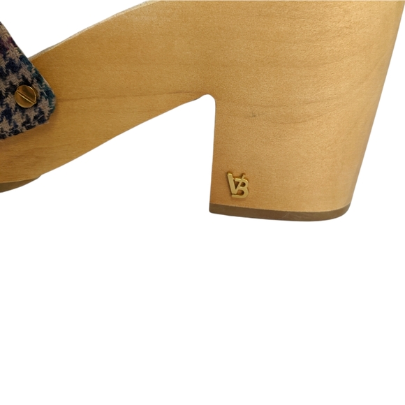 Veronica Beard Hannalee Tan Houndstooth Clog Sandal - Picture 7 of 15